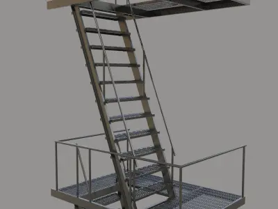 Fire Escape Stair 3D model