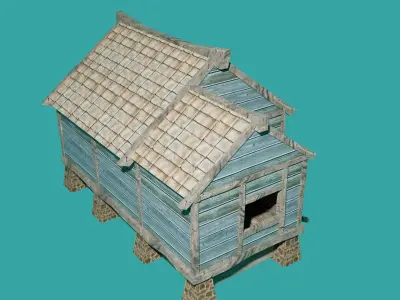 Old House game geady PBR Free low-poly 3D model