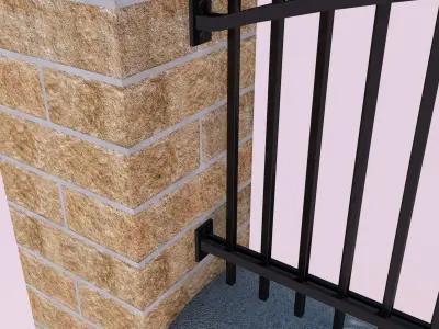 Forging Fence and Gate Low-poly 3D model