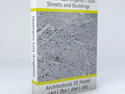 Northern Los Angeles Streets and Buildings 3D model