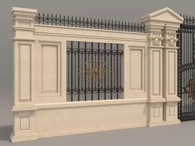 Classic European style Mansion Gate 3 3D model