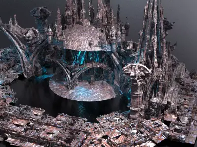 Edwardian Steampunk city exterior background 5  3D model