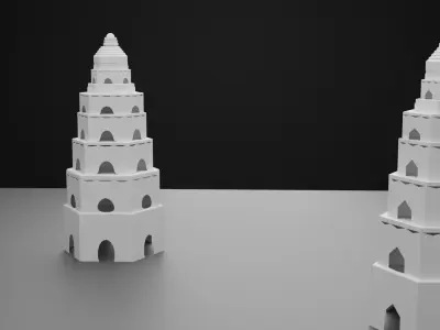 tower L-poly Free 3D model