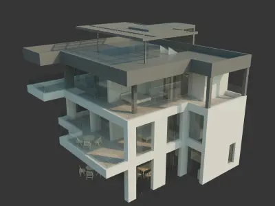 Villa  House Low-poly 3D model