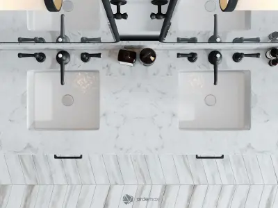 Double Sink Vanity 3D model