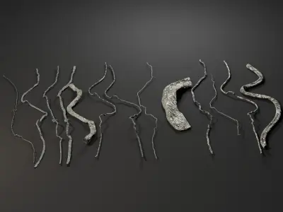 Sci-Fi Cables and Wires Bundle 2  Low-poly 3D model