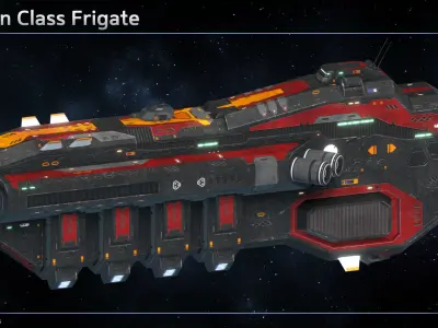 Spaceship Frigate Collection III 3D Model Pack
