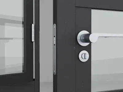 Aluminium door 18 3D model