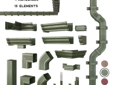 Gutter system 2 3D model