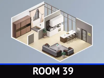 Room 39 Low-poly 3D model