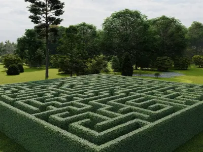 Square Mazes Low-poly 3D model