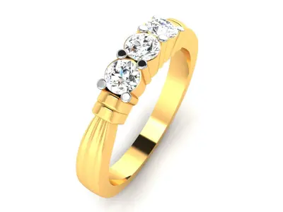 Solitaire Engagement Wedding Women Ring 3D print model 3