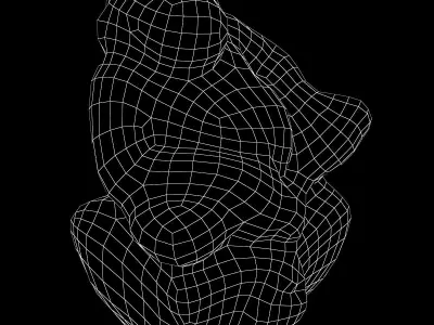 Vase Monkey Low-poly 3D model