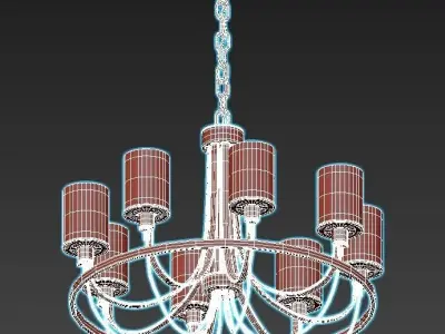 ombra-a2995lm-8cc modern chandelier with chrome finish and gl... 3D model