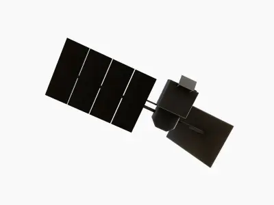 Satellite J06 Steel Black - SciFi Space Design Low-poly 3D model