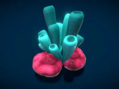 Cartoon Seaweed 4 Low-poly 3D model