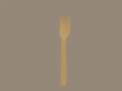Wooden Fork 3D model