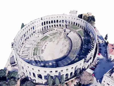Pula Arena Amphitheatre Low-poly 3D model