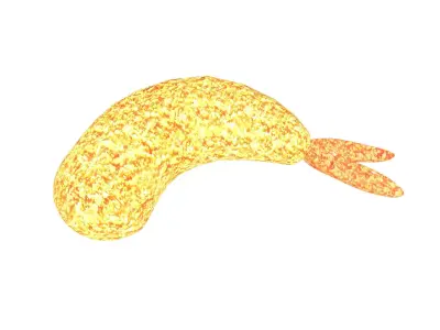 Fried Shrimp V1 003 Low-poly 3D model