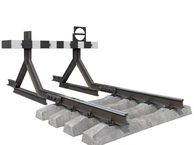 Railway dead-end stop 3D model