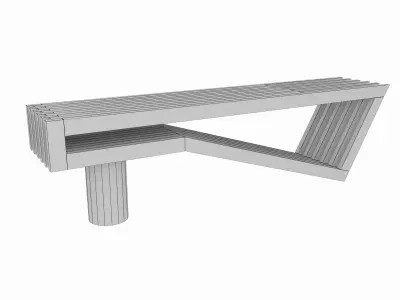 Park bench 3D model 16