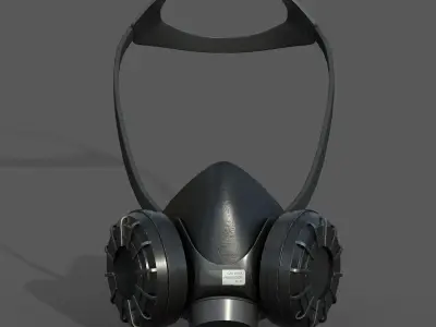 Gas mask respirator military combat fantasy  Low-poly 3D model
