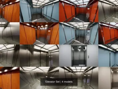 Elevator Set 3D Model Pack