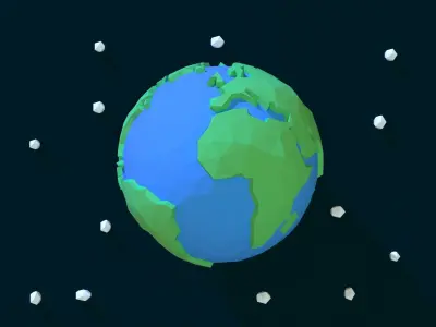 Low poly planets Low-poly 3D model