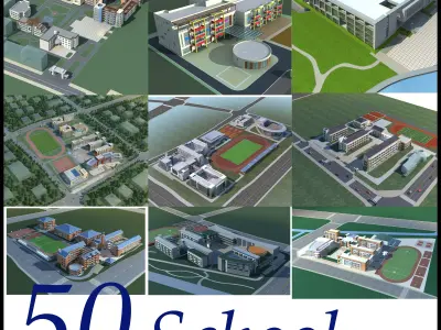 School Building Collection 50 items Vol2 3D model