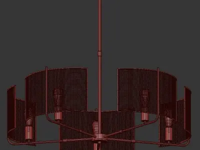 Caspian 5 metal chandelier 3D model