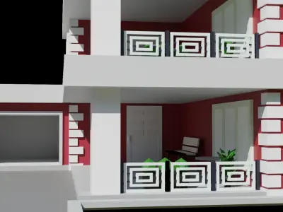 Low poly building toy house Low-poly 3D model