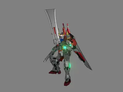 Attacker Gundam B 15 3D model