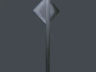 Road Closed Sign Low-poly 3D model