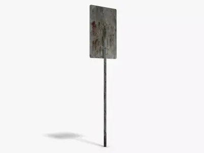Damaged Airport Sign Low-poly 3D model