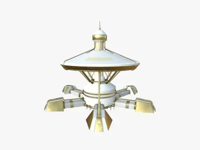 SciFi Facility C11 Gold - Sci Fi Exterior Design Low-poly 3D model