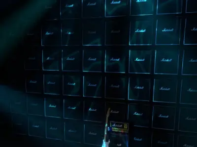 Fender guitare and Marshall amp on fire 3D model