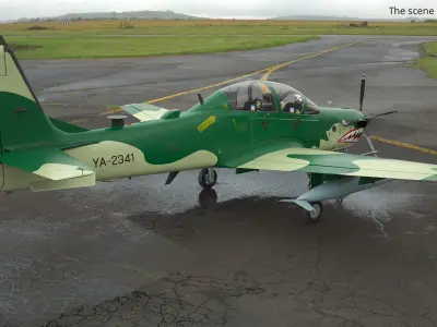  Super Tucano A-29 Plane Camo Green Simplified 