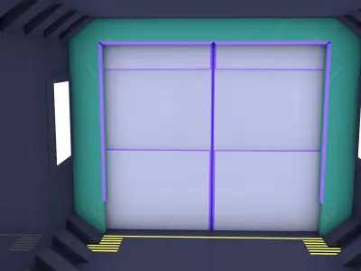 sci fi corridor 3D model 19