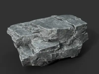 Gray Sharp Rock 221029 - Ultra HD 16K Textures Low-poly 3D model