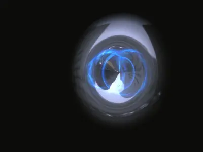 Robot with Portal Animated Low-poly 3D model