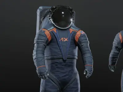 Axiom AxEMU Spacesuit Rigged Low-poly 3D model