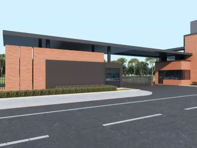 Security guard booth 02 Low-poly 3D model