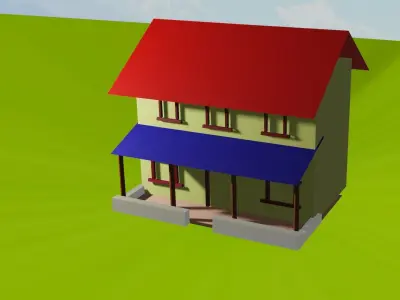 House model Cartoon Low-poly 3D model