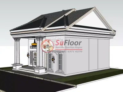 House 8x10m code 596 - Sketchup 3D model 3D model 3D model