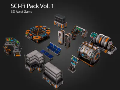  SCI-FI Pack Vol 1 Low-poly 3D model