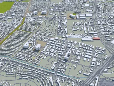 Sugar Land Texas USA 25km Low-poly 3D model