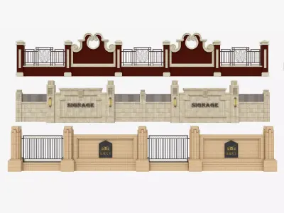 Fence in classic style 3D model