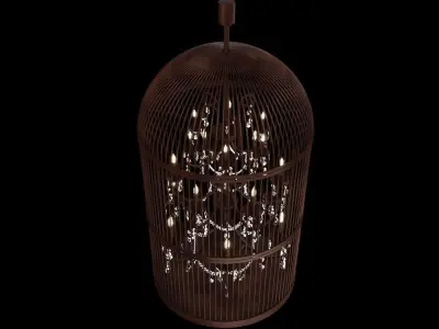Vintage Birdcage Chandelier 3D model