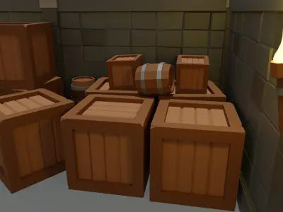 Modular Dungeon Free low-poly 3D model
