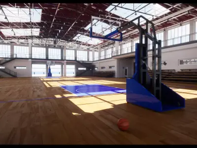 School Basketball Court Low-poly 3D model